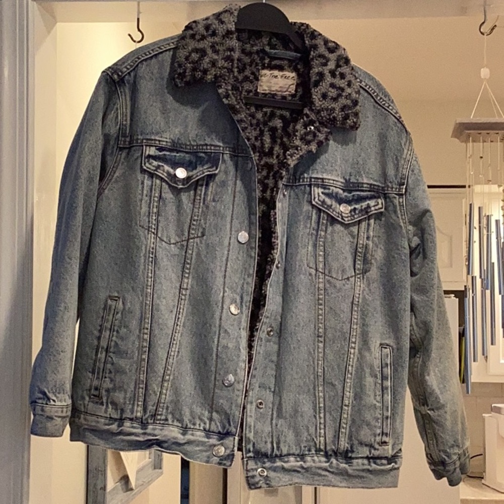 Warm lined Free People denim jacket.